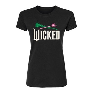 Women's - Wicked - Wand And Broomstick Logo Fitted Graphic T-Shirt - 1 of 3