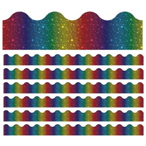 Carson Dellosa Education Sparkle + Shine Rainbow Foil Scalloped Border, 39 Feet Per Pack, 6 Packs - 1 of 2