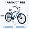 YONWAY 26" Beach Cruiser Bike, 7 Speed Cruiser Bike With High Carbon Steel Dual V-Brakes Bike Perfect For Casual Riding And Long Commutes - 3 of 4