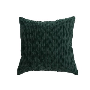 Kate Aurora Overfilled Crushed Velvet 1 Piece Zippered Christmas Accent Throw Pillow - 18" x 18" - 1 of 4