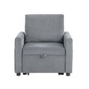 Corduroy Armchair with Pull-Out Chaise, Side Pockets and Full Foam Seating for Living Room - 4 of 4