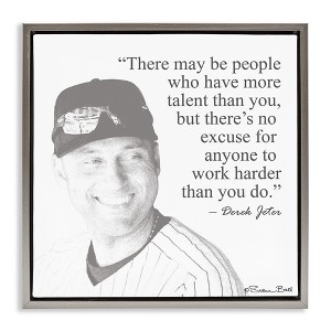 Stupell Industries Work Hard Derek Jeter Quote, 25" x 25" - 1 of 4