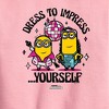 Boys' - Despicable Me Minions - Dress To Impress Yourself Graphic Long Sleeve Fleece Sweatshirt - 2 of 4