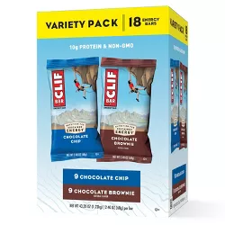 CLIF Bar Variety Pack Chocolate Chip and Chocolate Brownie Energy Bars - 43.2oz