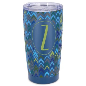 Elanze Designs Z Monogram Herringbone Arrows Wrap-Around Design 20 Ounce Stainless Steel On-The-Go Coffee Mug, Thermal Travel Tumbler with Leak - 1 of 4