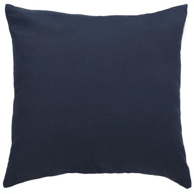 Navy and Cream Square Decorative Pillow with Rope Trim