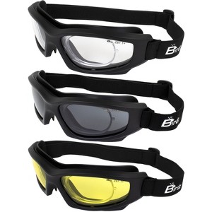 3 Pairs of Birdz Eyewear Flyer Safety Goggles with Smoke, Yellow, Clear Lenses - 1 of 4