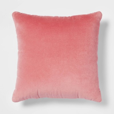 Solid Velvet Linen Reversible Square Throw Pillow Pink - Threshold™