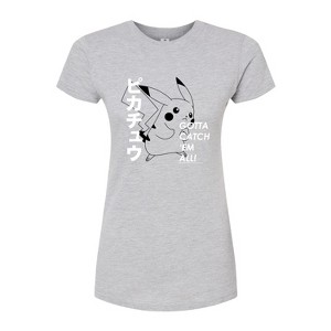 Women's - Pokémon - Pikachu Overlap Fitted Graphic T-Shirt - 1 of 3