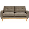 Homy Casa 67.7" Mid-Century Upholstered Tufted Loveseat Sofa with Wooden Legs - 4 of 4