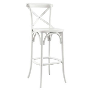 Modway Gear Bar Stool in White - 1 of 4