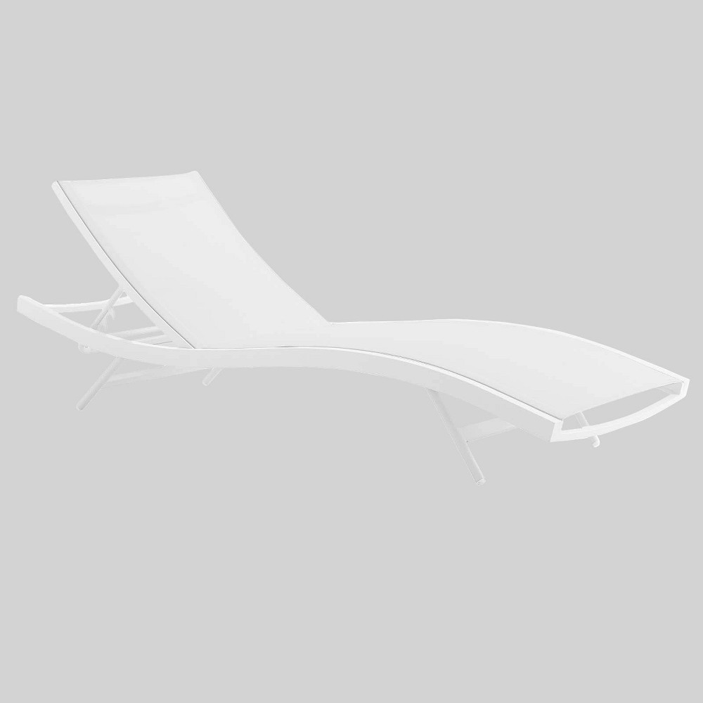 Glimpse Outdoor Mesh Patio Chaise Lounge Chair White - Modway