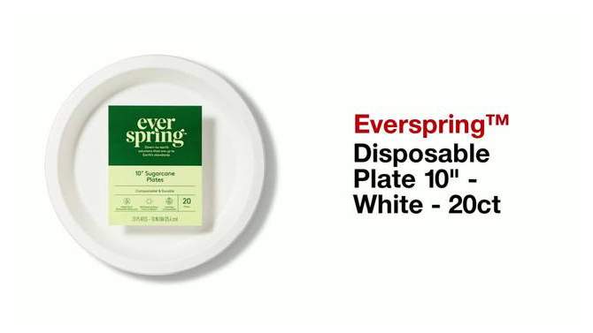 Disposable Plate 10&#34; - White - 20ct - Everspring&#8482;, 2 of 5, play video