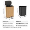 RISOKEYS Wood Color 13 Gallon Stainless Steel Foot Pedal Large Trash Can with Soft Close Quiet Lid,for Kitchen, Commercial, Home, Office - 3 of 4