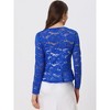 INSPIRE CHIC Women's Tie Front Ruffled Hem Floral Lace Sheer Crop Bolero Shrug - 3 of 4