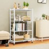 SKONYON 4-Shelf Collapsible Storage Rack with Wheels – Heavy Duty Metal, Easy Setup, Ideal for Garage & Home Organization - 2 of 4