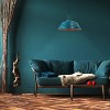 River of Goods 20.5" 1-Light Pepper Metal Pendant Blue: Industrial Style, Adjustable Height, UL Listed - 3 of 4