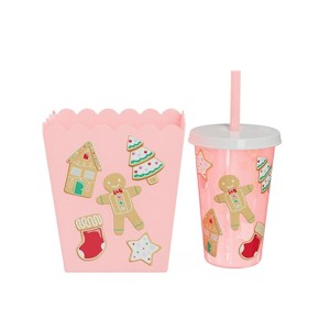 Zak Designs Popcorn Bucket and Tumbler Gingerbread - 1 of 4
