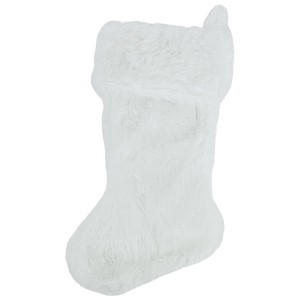 Northlight 19" White Plush Christmas Stocking - 1 of 4