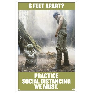 Trends International Star Wars: Saga - Luke and Yoda Social Distancing Framed Wall Poster Prints - 1 of 4