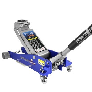 Hydraulic Low Profile Aluminum and Steel Racing Floor Jack with Dual Piston Quick Lift Pump, Blue - 1 of 3