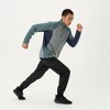 Anna-Kaci Active Men's Long Sleeve Quarter Zip Pullover with Color Block Panels and Stand Collar - 3 of 4
