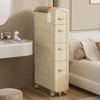 YIYIBYUS Bathroom Floor Storage Cabinet, Narrow Slim Towel Organizer With Drawers - 3 of 4