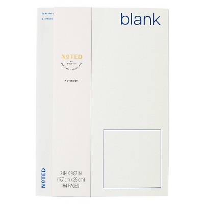 Noted by Post-it Soft Cover Blank Notebook White 64 Pages