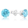 Pompeii3 2ct Blue Moissanite Studs 14K White Gold Earrings - 2 of 3