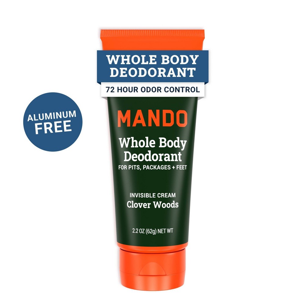 Photos - Deodorant Mando Whole Body  - Men's Aluminum-Free Invisible Cream  - Clover Woods - 2.2oz 