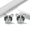 Boston Terrier Stud Earrings for Women Dog Black Cubic Zirconia Ginger Lyne Collection - 2 of 4