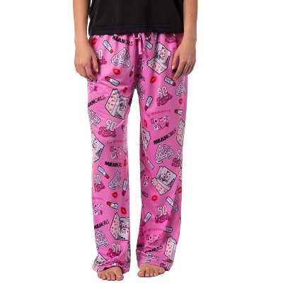 Mean Girls Women's Burn Book Icons and Movie Quotes Lounge Pajama Pants  (3X-Large) Pink