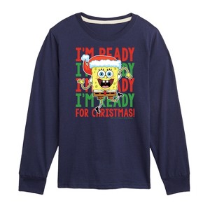 Boys' - SpongeBob SquarePants - I'm Ready For Christmas Long Sleeve Graphic T-Shirt - 1 of 4
