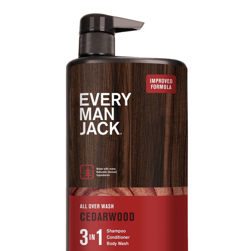 Every Man Jack Cedarwood Hydrating Men&#39;s 3-in-1 Body Wash and Shampoo and Conditioner - 28.8 fl oz, 1 of 12