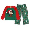 Curious George Toddler Boy's Christmas Fun Raglan Fleece Pajama 2-Piece Set Multicolored - 2 of 4