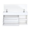 Entryway Bench with Shoe Storage,Adjustable 3-Tier Flip-Up Drawers & Hidden Cabinet,Space-Saving Shoe Organizer - 4 of 4