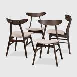 Set of 4 Britte Fabric Upholstered Wood Dining Chairs - Baxton Studio