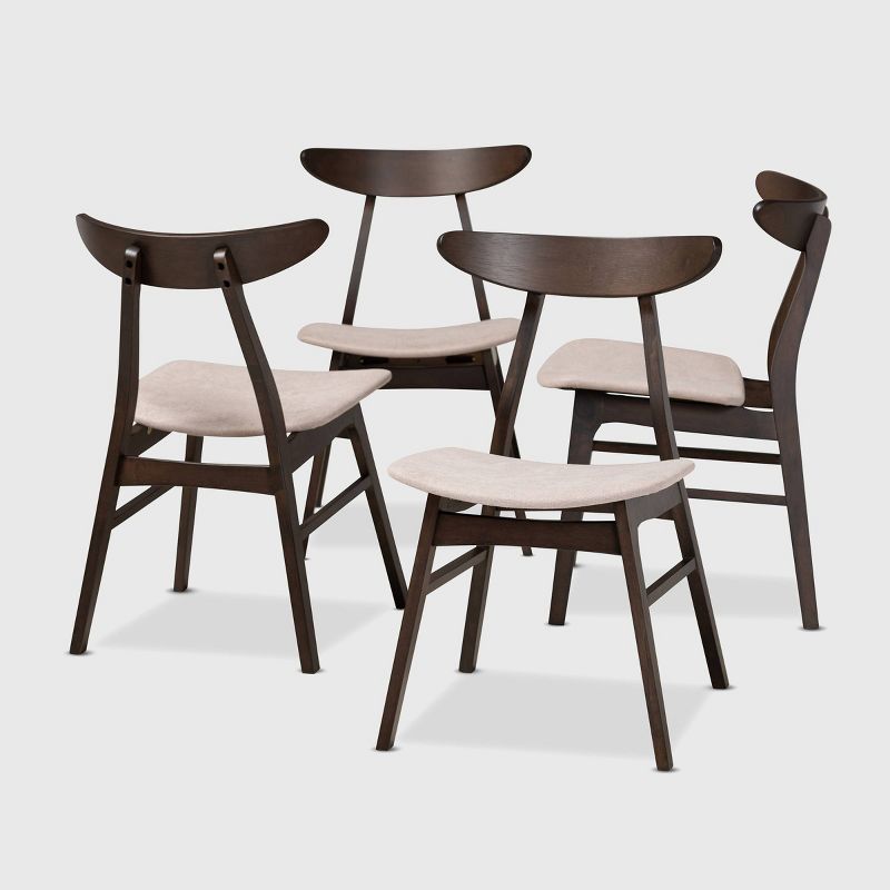 Set of 4 Britte Fabric Upholstered Wood Dining Chairs - Baxton Studio, 1 of 7