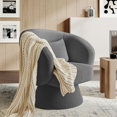 Swivel Accent Chair, Modern Upholstered Barrel Chair with 360 Swivel