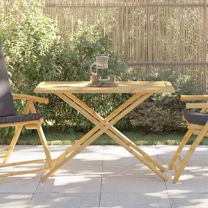 Garden Table Natural Bamboo 43.3 in x 21.7 in x 29.5 in Foldable - 1 of 4