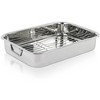 Lexi Home Stainless Steel Roasting Pan with Rack - 2 of 4