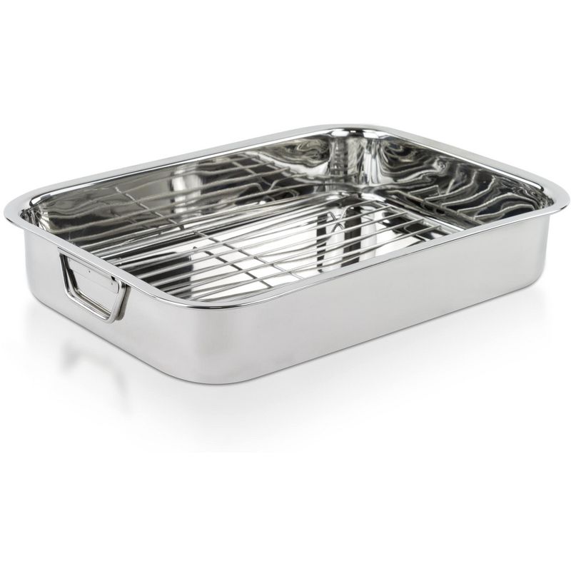 Lexi Home Stainless Steel Roasting Pan with Rack, 2 of 6