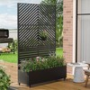 Wooakway 72"H Metal Planter Box with Trellis Raised Garden Bed with Arbor Privacy Screen with Wheels - 3 of 4