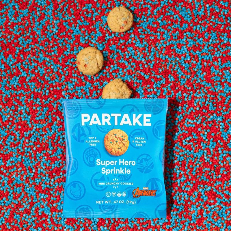 Partake Marvel Avengers Crunchy Super Hero Sprinkle Mini Cookie Snack Packs - 10ct/6.7oz, 4 of 8