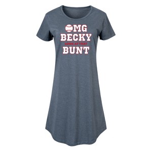 Women's - Instant Message - Omg Becky Look At That Bunt Graphic T-shirt Dress - 1 of 4