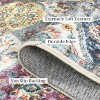 Washable  Area Rug, Non-Slip TPR Backing, Stain Resistant, Vintage Floral Design, Foldable Low Pile Accent Carpet for Living Room & Bedroom - 3 of 4