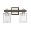 Savoy House Halifax 2 - Light Vanity in  Satin Nickel/Gray Wood - 2 of 4
