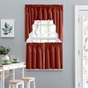 Ellis Window Treatment Solid Color Poly Cotton Duck Fabric Tailored Swag 56"x36" Burnt Red - 2 of 4