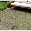 Olive Green Gray And Charcoal Oriental Washable Indoor Outdoor Area Rug - 2 of 4