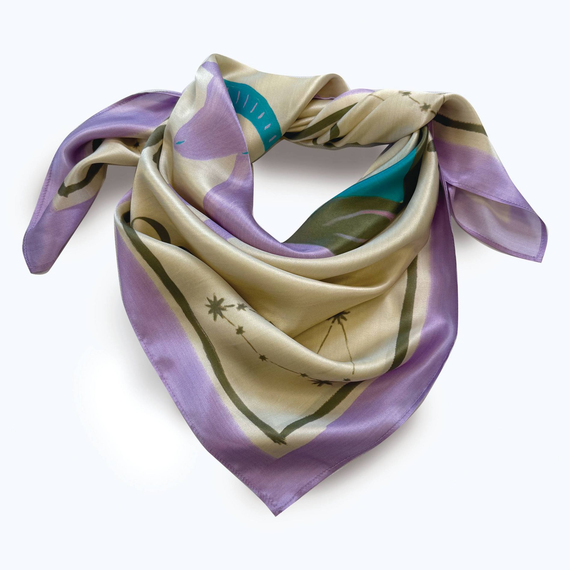 Zodiac Printed Square Silk Scarf - A New Day™